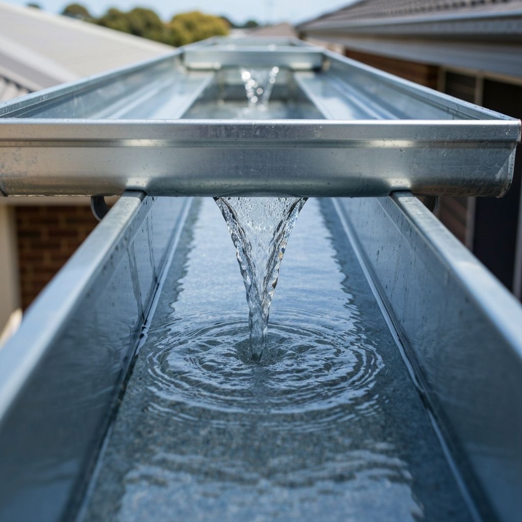 Clean gutters on an Australian residential home after professional gutter clearing service